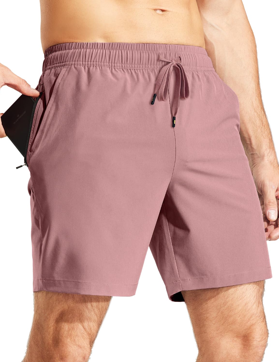 MIER Men's 7 Inch Active Running Shorts with Zipper Pockets Men's Shorts