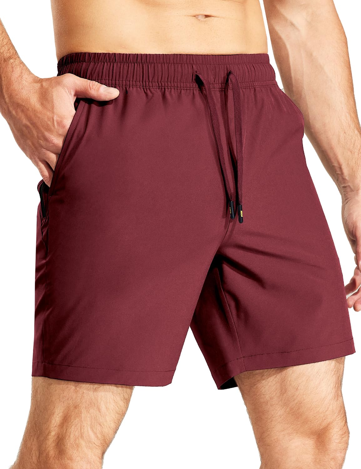 MIER Men's 7 Inch Active Running Shorts with Zipper Pockets Men's Shorts