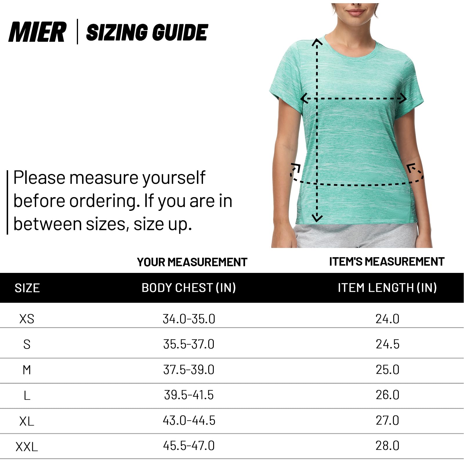 MIER Women's Performance Running Shirt, Moisture Wicking and Chafe Free Women Active Shirt