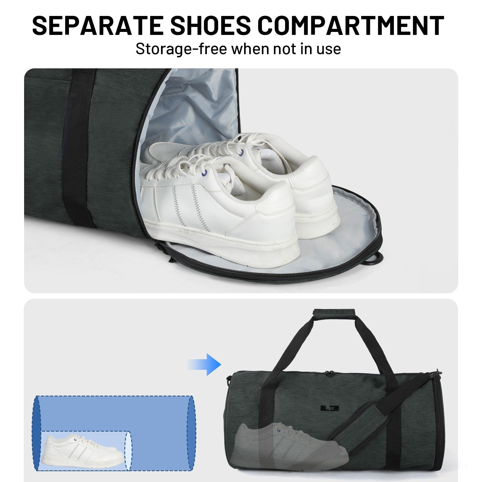 MIER Sports Duffle Bag with Shoe & Wet Pocket Gym Duffel Bag