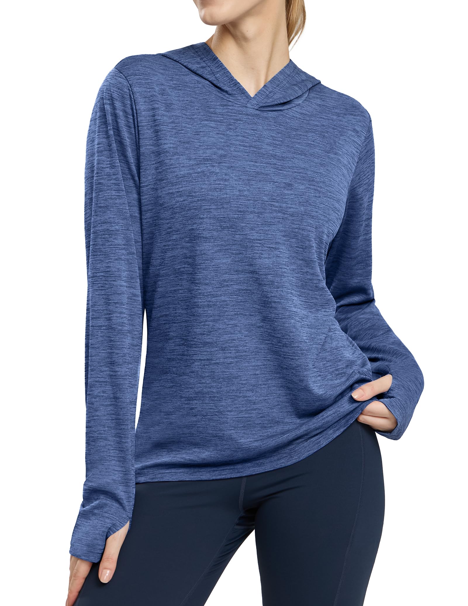 MIER Women's Long Sleeve Hooded Sun Shirt UPF 50+ Performance Hoodie Women Shirts