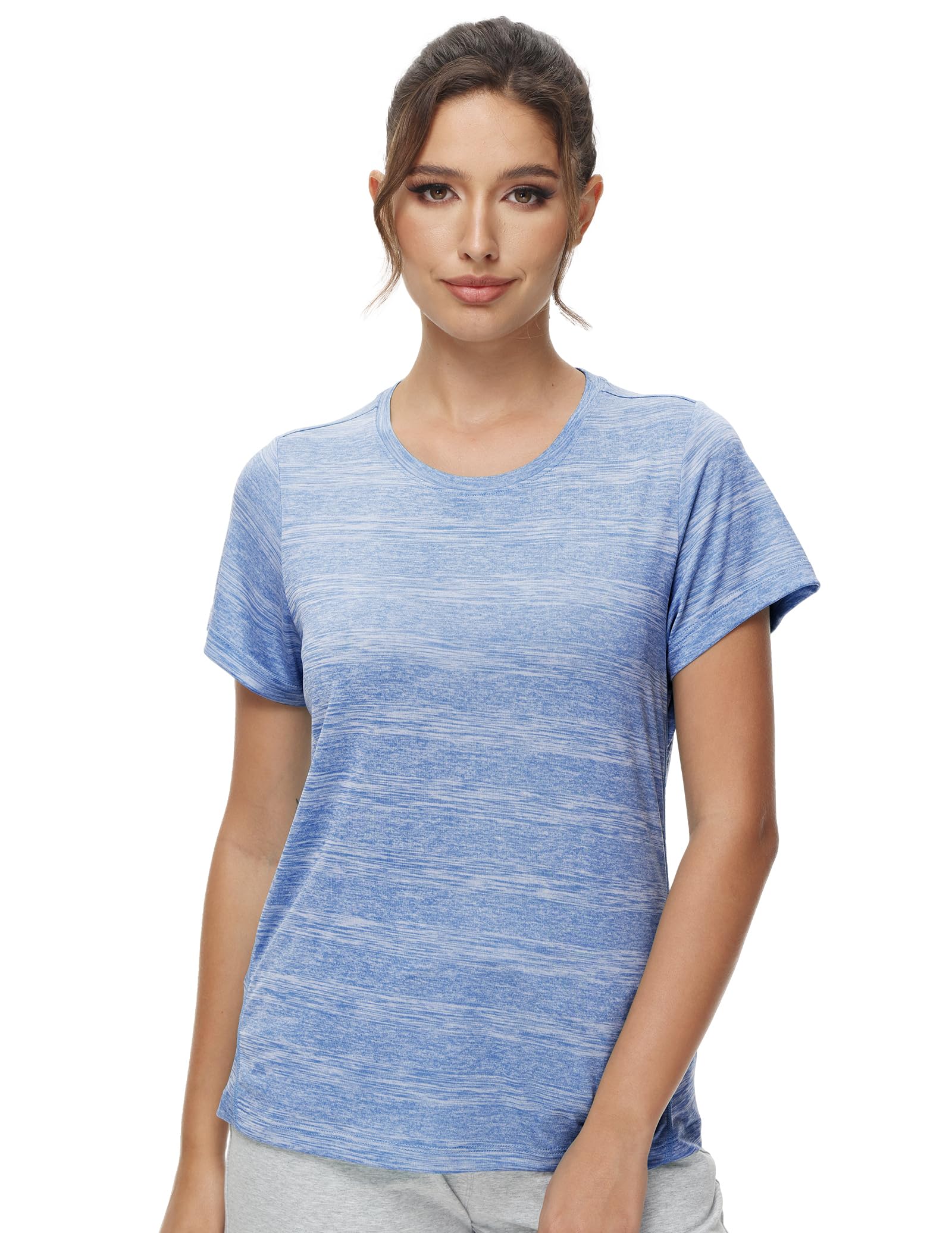 MIER Women's Performance Running Shirt, Moisture Wicking and Chafe Free Women Active Shirt
