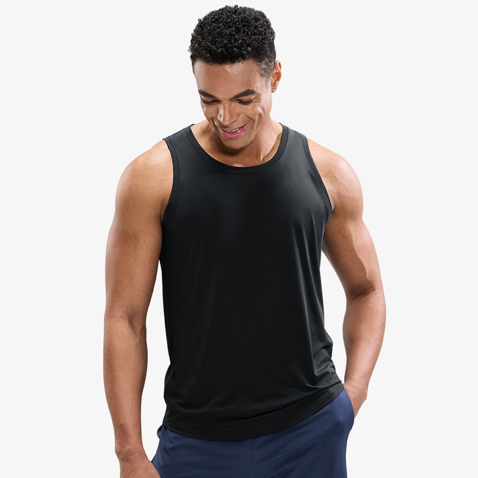 MIER Men’s Sleeveless Running Shirt Breathable and Sweat Wicking Men's Tank Top