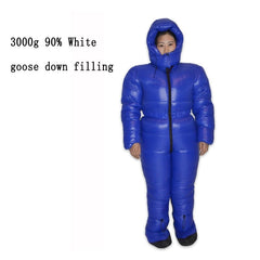 90% White Goose Down Filling 3000g Cold Environment Use Down Suit Sleeping Bag Custom Winter Down Jacket Sacos De Dormir Lazy Ba 0 Black MIER