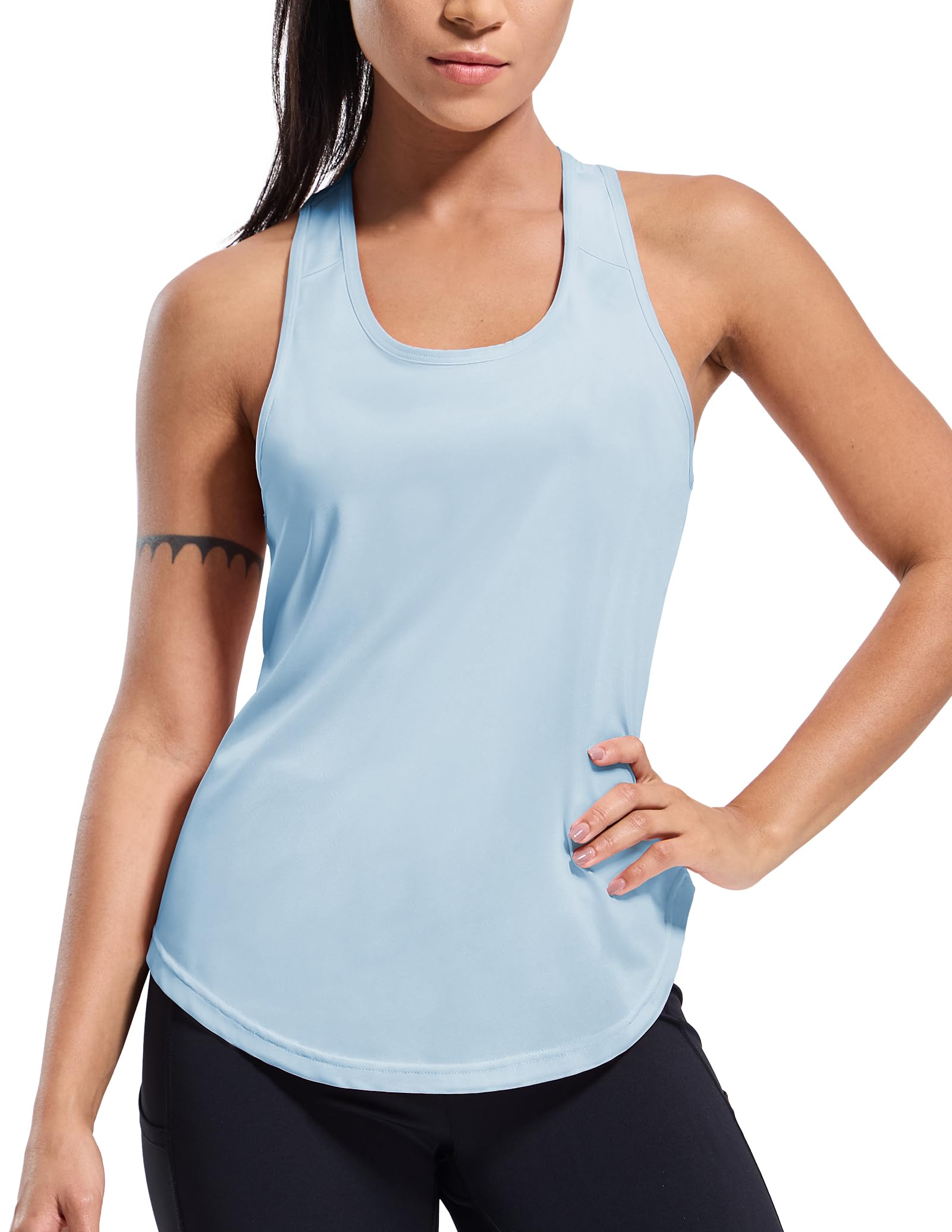 MIER Women's Sleeveless Tank with Open Back Perfect for Yoga and Running Women Tank Top