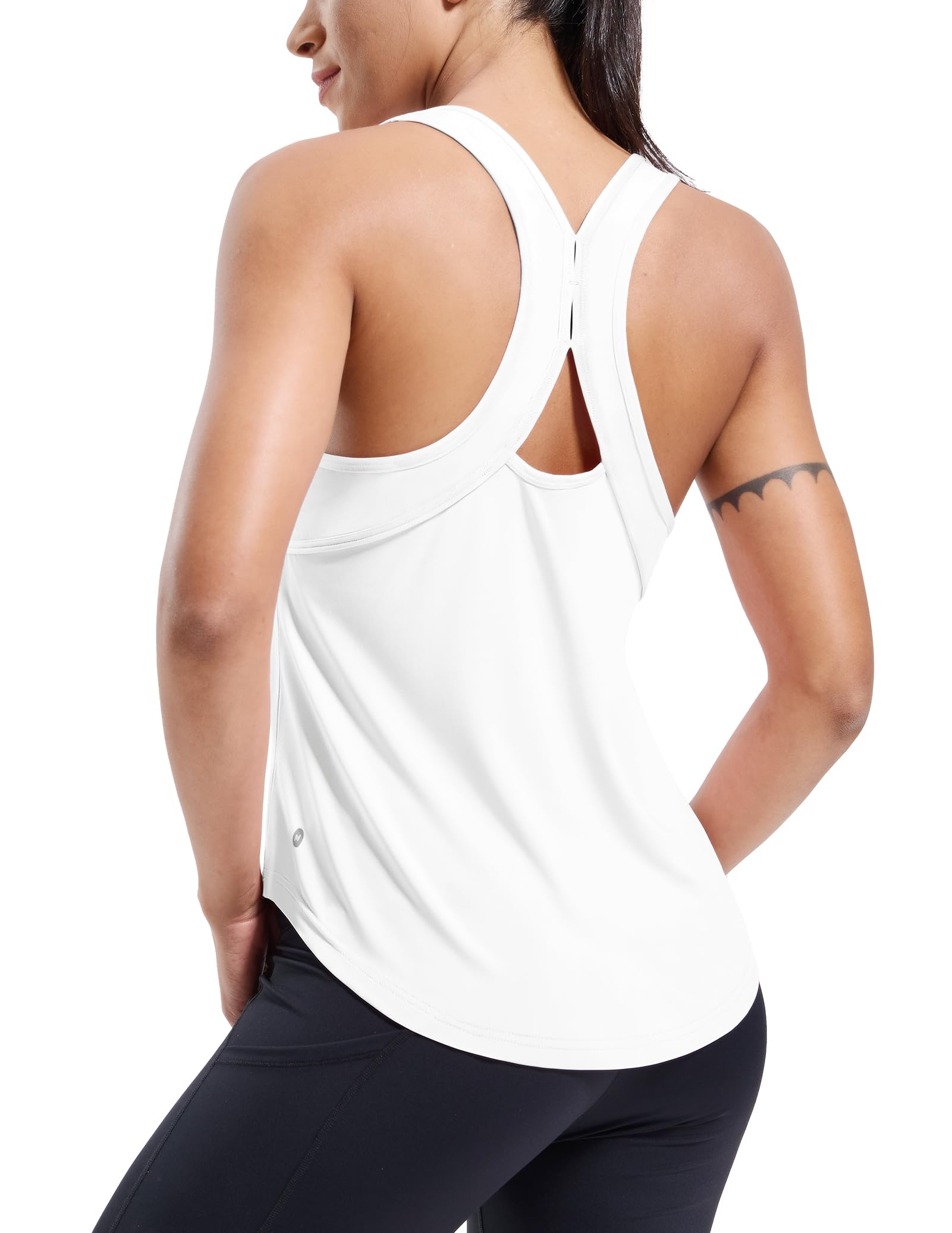 MIER Women's Sleeveless Tank with Open Back Perfect for Yoga and Running Women Tank Top