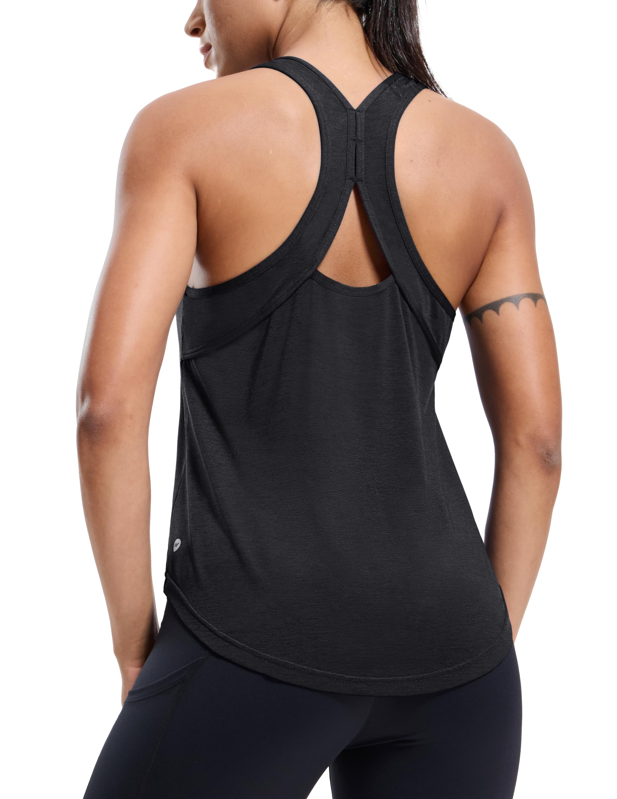 MIER Women's Sleeveless Tank with Open Back Perfect for Yoga and Running Women Tank Top
