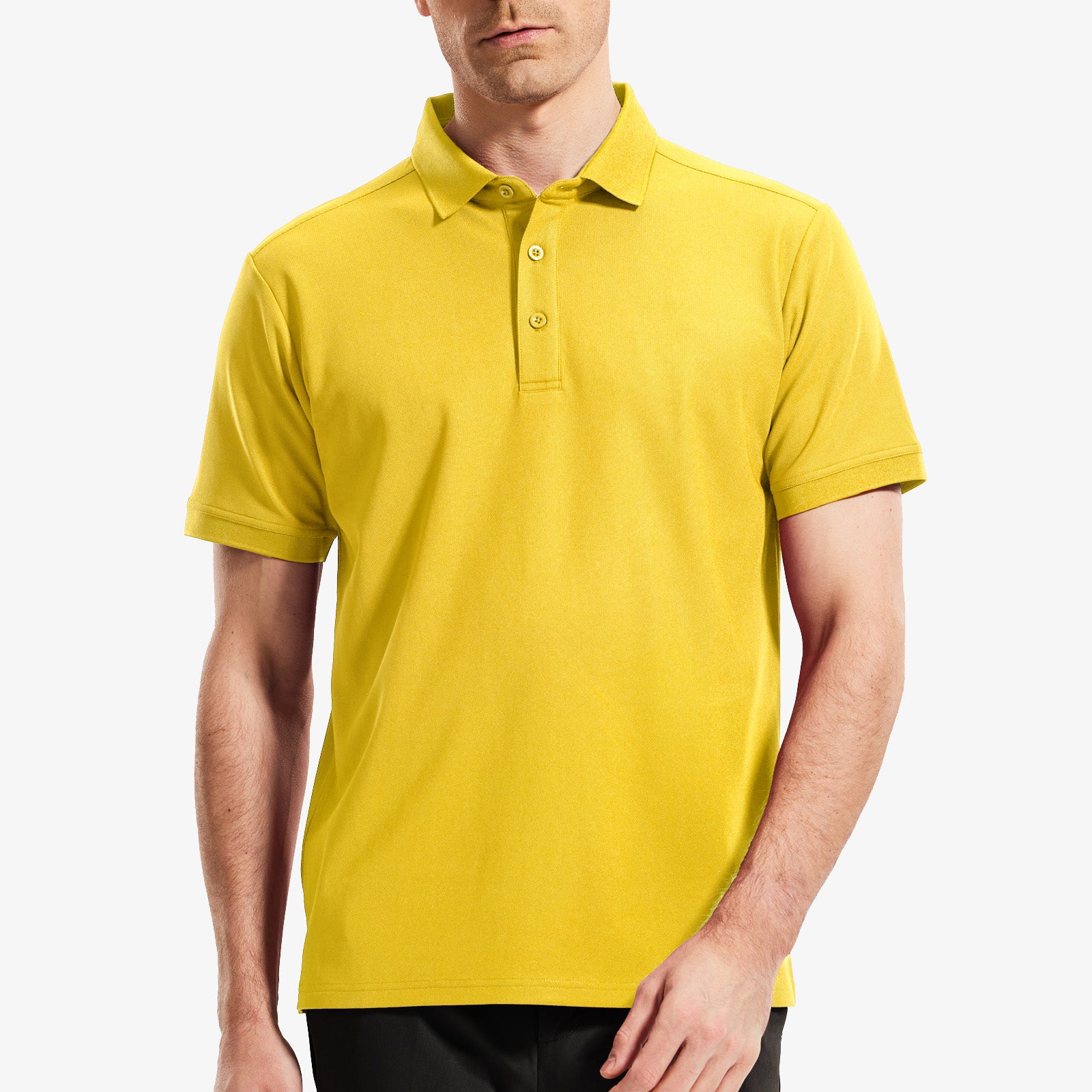 Polos de golf pour hommes T-shirts à col décontracté à la mode coupe régulière