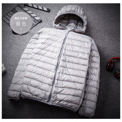 Autumn Winter Men's Ultralight Thin Down Jacket 90% White Duck Down Hooded Jackets Warm Coat Parka Men Portable Outwear 0 MIER