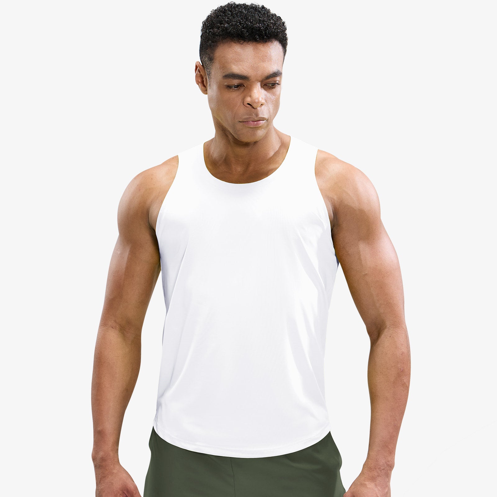 MIER Men’s Sleeveless Running Shirt Breathable and Sweat Wicking Men's Tank Top