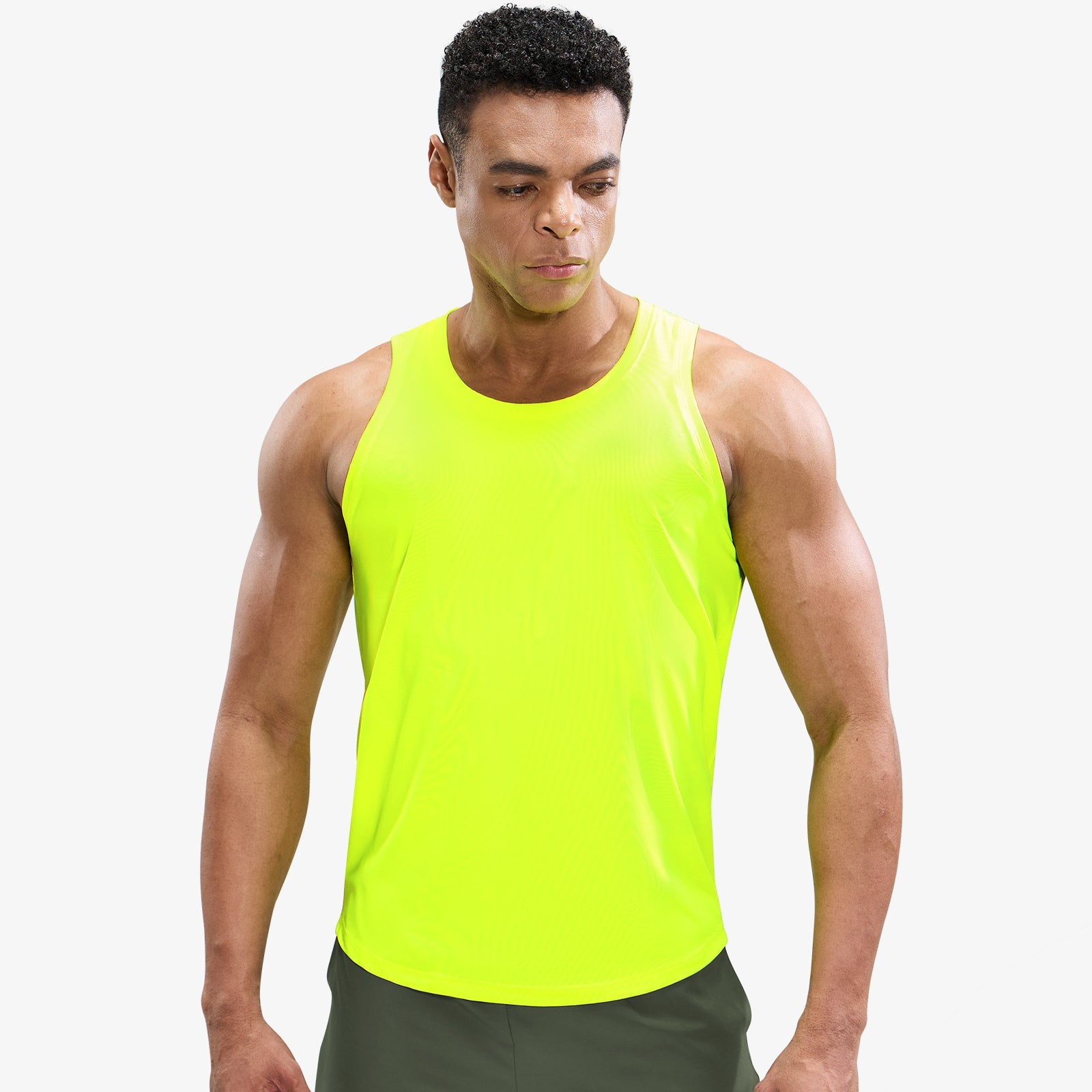 MIER Men’s Sleeveless Running Shirt Breathable and Sweat Wicking Men's Tank Top