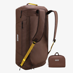Foldable Travel Duffle Backpack with Shoes Compartment, 60L Backpack Duffel Brown MIER
