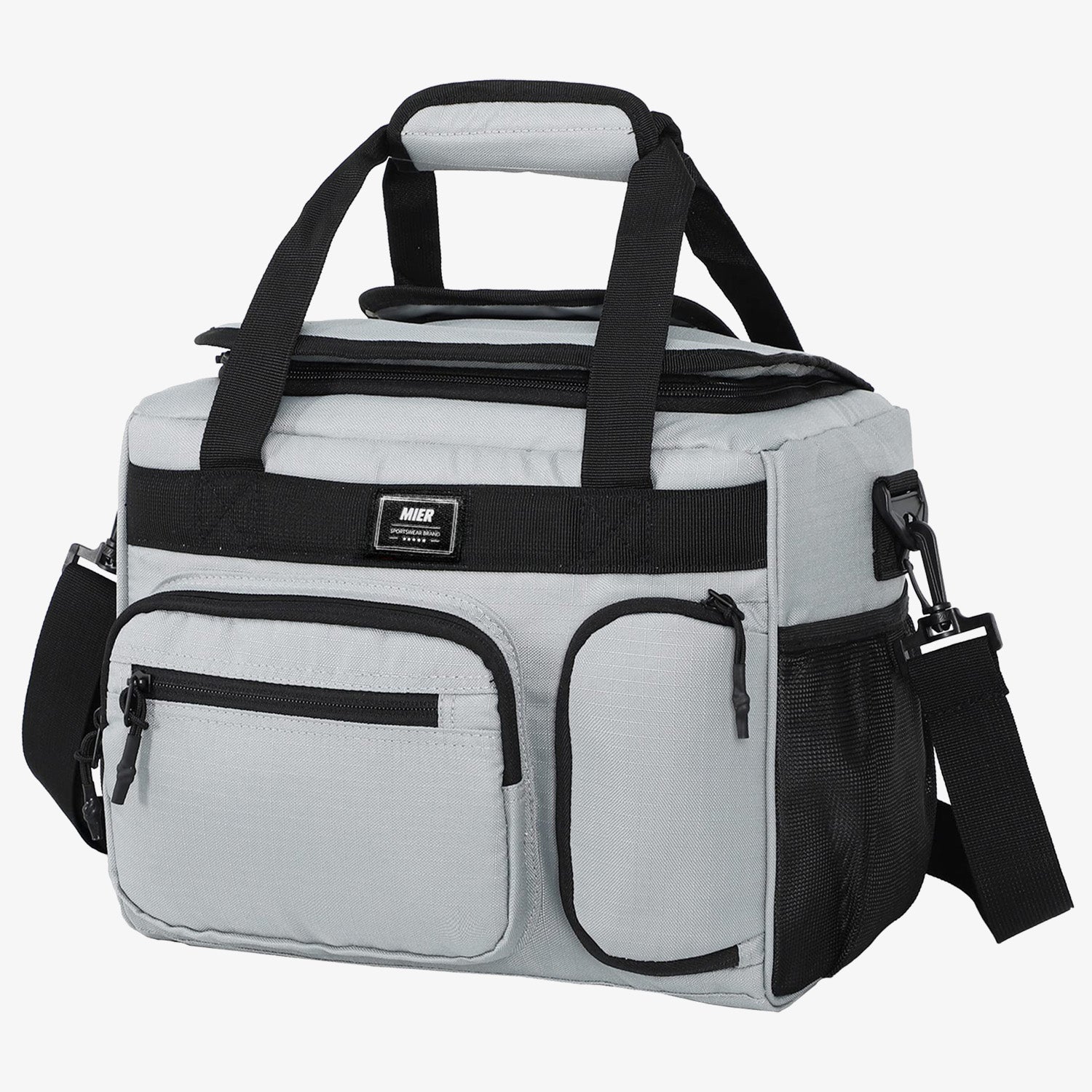 MIER Insulated Soft Cooler Lunch Bag for Men Women Grey