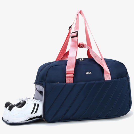Travel Duffle Bags for Women Girls Quilted Sports Gym Duffel Gym Duffel Bag Blue MIER