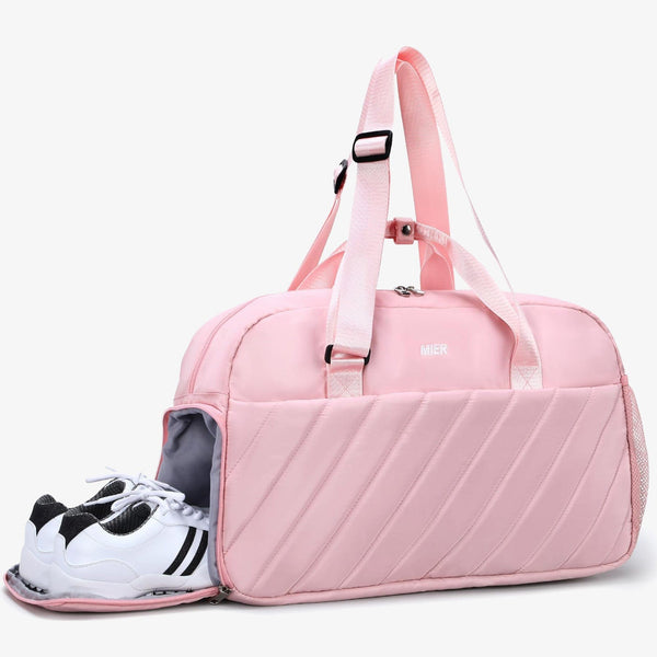 Pink Waterproof Polyester Zipper Ladies Gym Tote Bag | Baginning