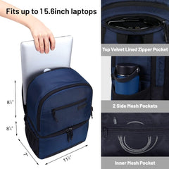Insulated 2-in-1 Lunch Backpack with Cooler Compartment Backpack Cooler MIER