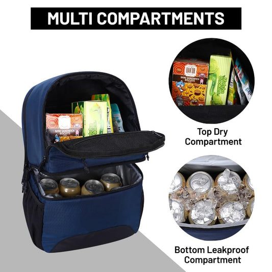 Insulated 2-in-1 Lunch Backpack with Cooler Compartment Backpack Cooler MIER