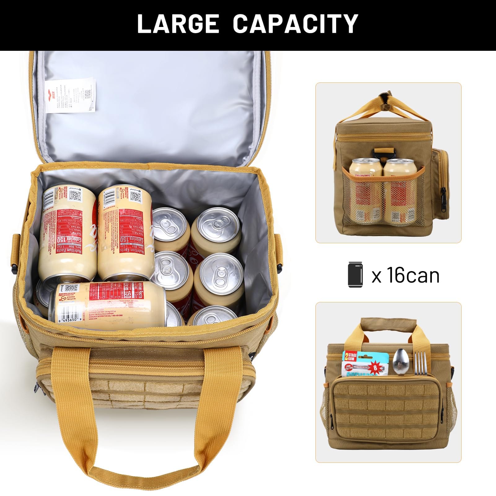3 Sizes Portable Insulated Lunch Bag Large Capacity Work Picnic