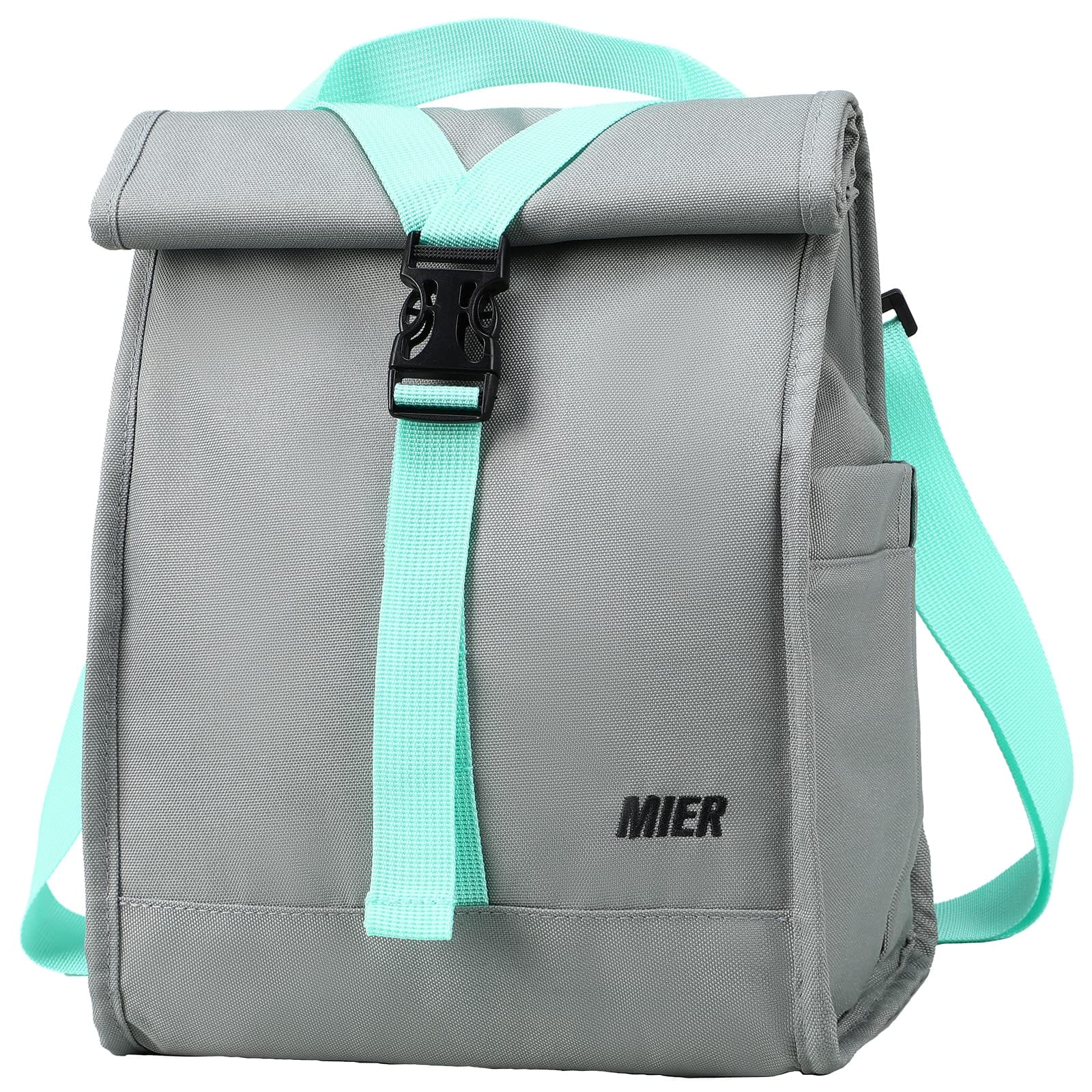 MIER Expandable Lunch Bag Insulated Lunch Box for Men Boys, Green Unicorn