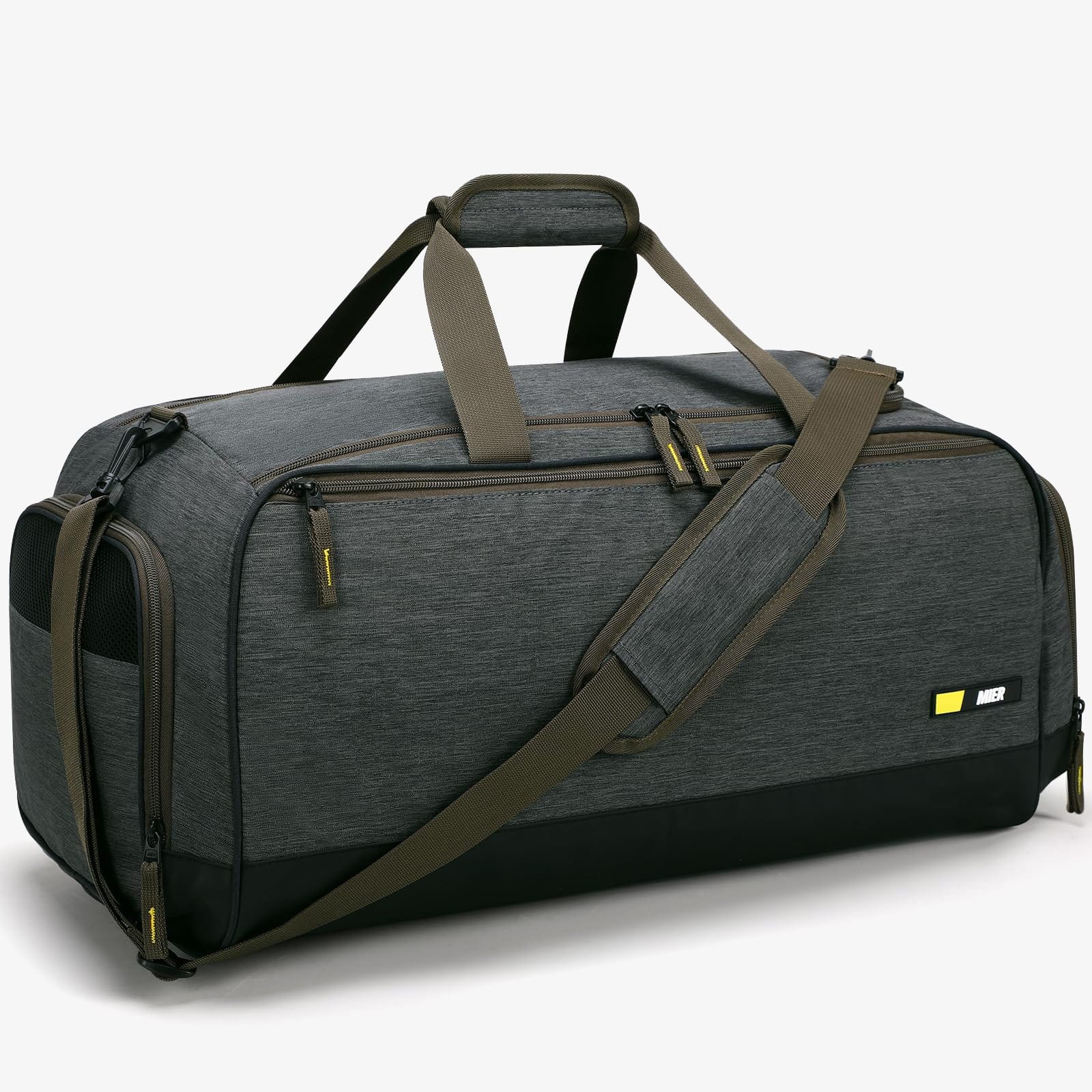 Large Gym Duffle Bags for Men with Shoe Compartment Gym Duffel Bag Dark Grey MIER