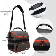 Large Insulated Lunch Bag Cooler Tote Dual Compartment Adult Lunch Bag MIER
