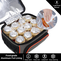 Large Insulated Lunch Bag Cooler Tote Dual Compartment Adult Lunch Bag MIER