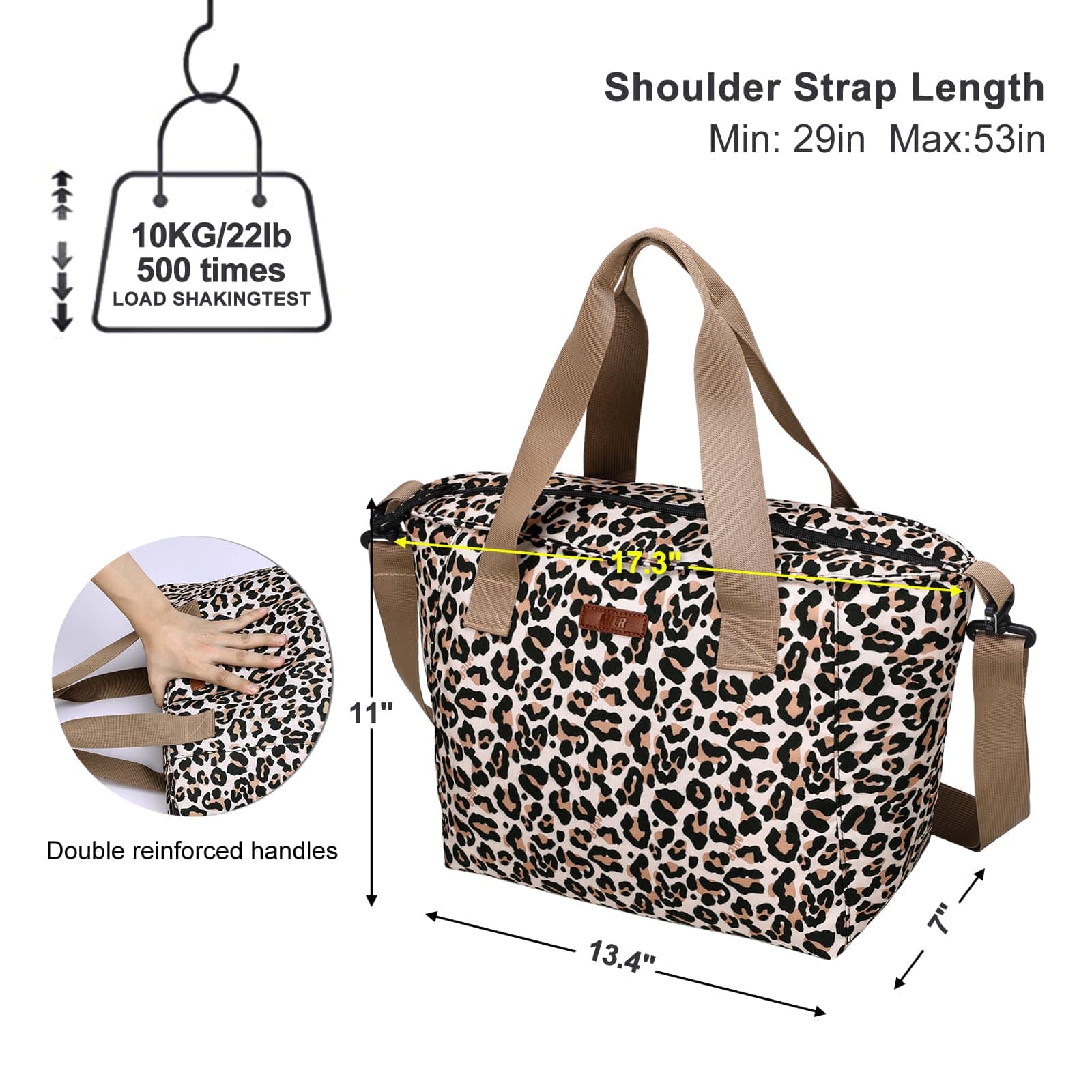 MIER Women Lunch Totes Stylish Insulated Lunchbox Bag, Leopard