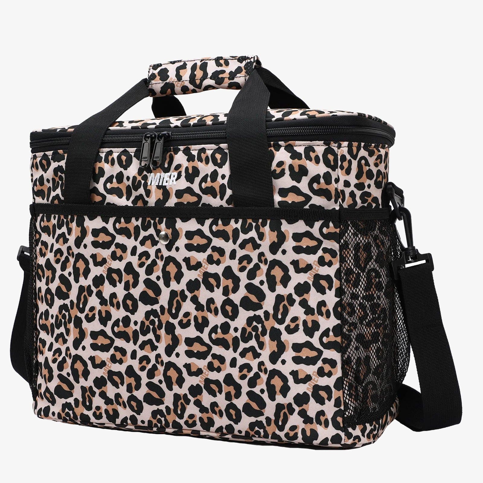 MIER Adult Lunch Box Insulated Lunch Bag Large Cooler Tote, Leopard Print / Large