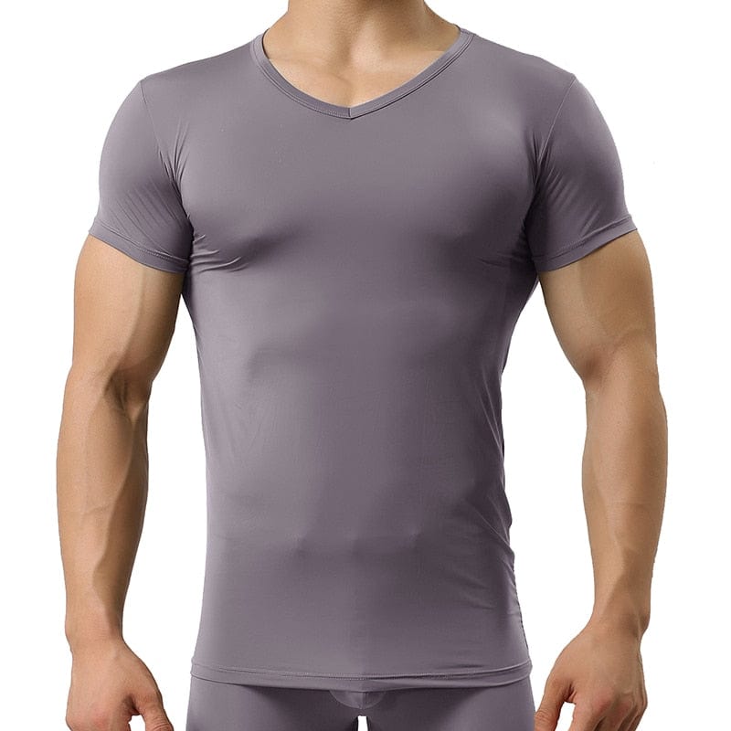 MIERSPORT Men's Anti-sweat Sheer Undershirts Man Ice Silk Mesh See thr
