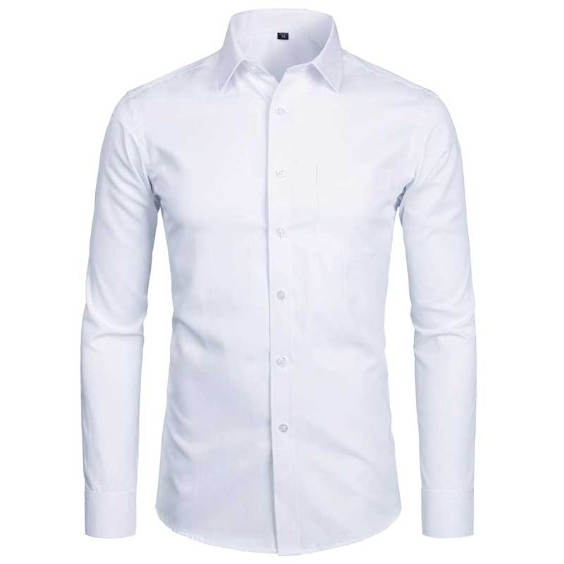 Men&#39;s Sky Blue Slim Fit Dress Shirts Slim Fit Long Sleeve Brand Shirt Men Cotton Top Quality Business Formal Shirt with Pocket 0 white / Asian XS Label 37 MIER