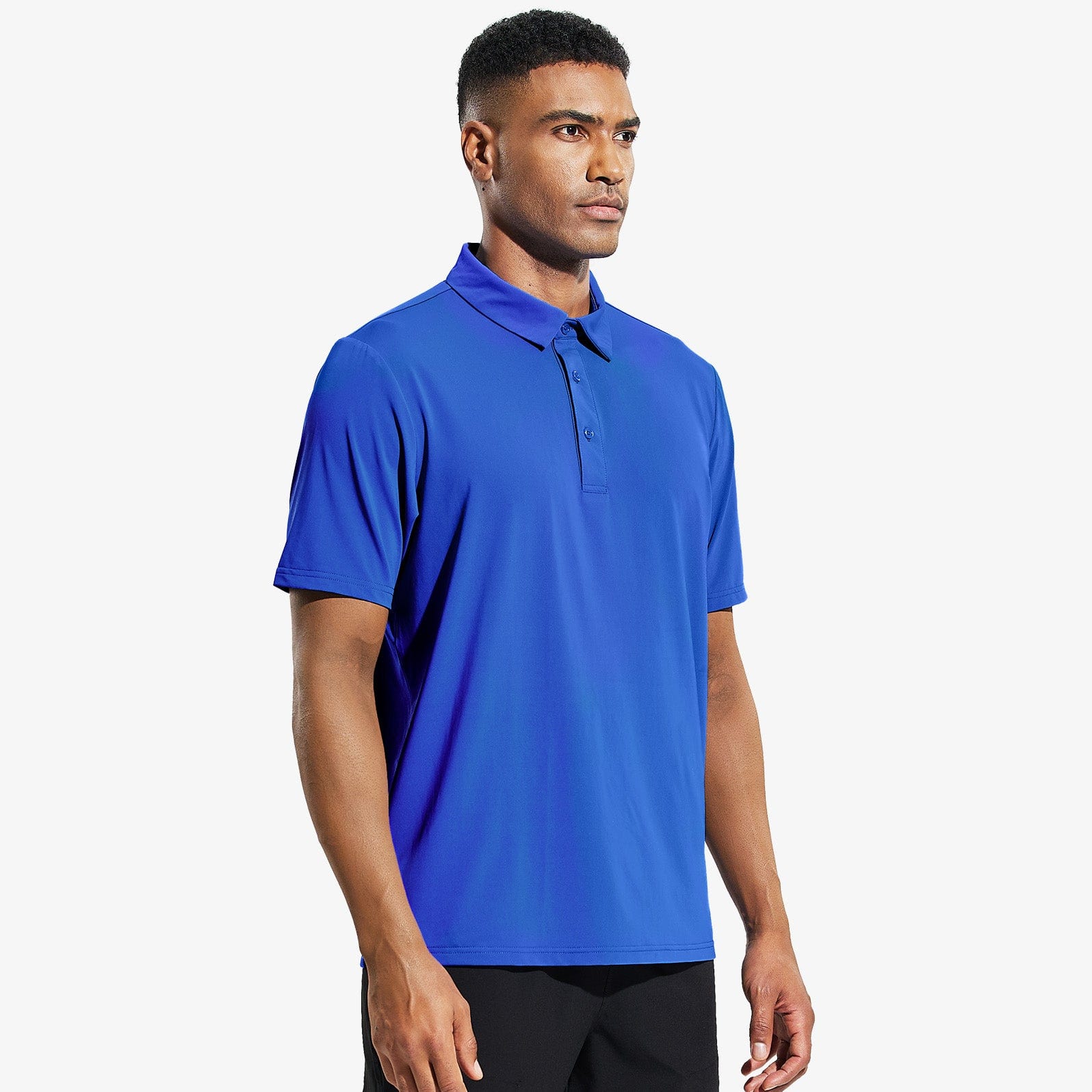 Men's Golf Polo Shirt Quick Dry Sun Protection Polo Shirts, Royal Blue / XL