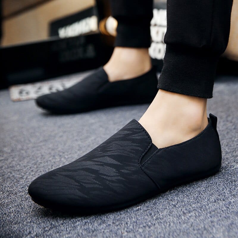 Black canvas loafers hotsell