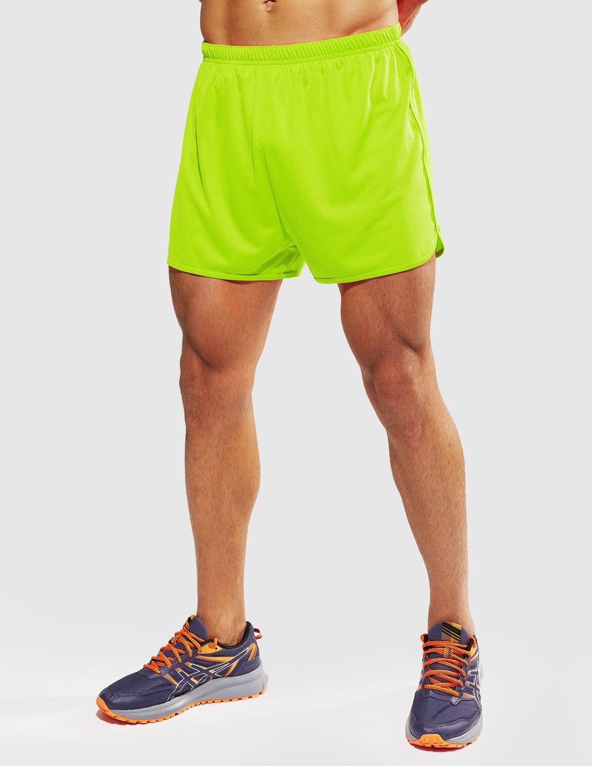Men's 3-Inch Quick Dry Running Shorts with Liner Men's Shorts Lemon Green / XS MIER