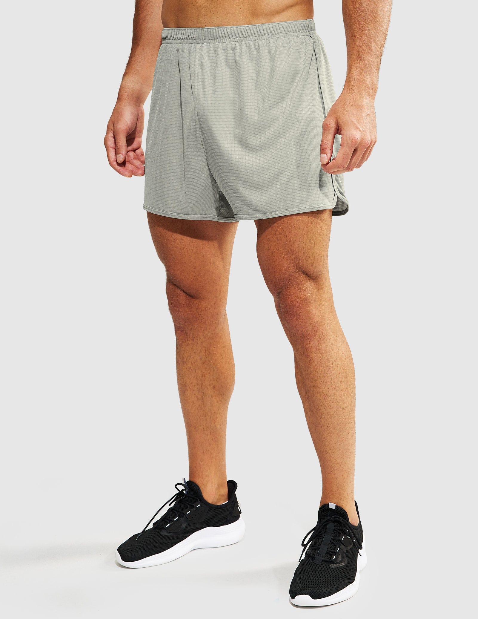 Men's 3-Inch Quick Dry Running Shorts with Liner Men's Shorts Light Grey / XS MIER