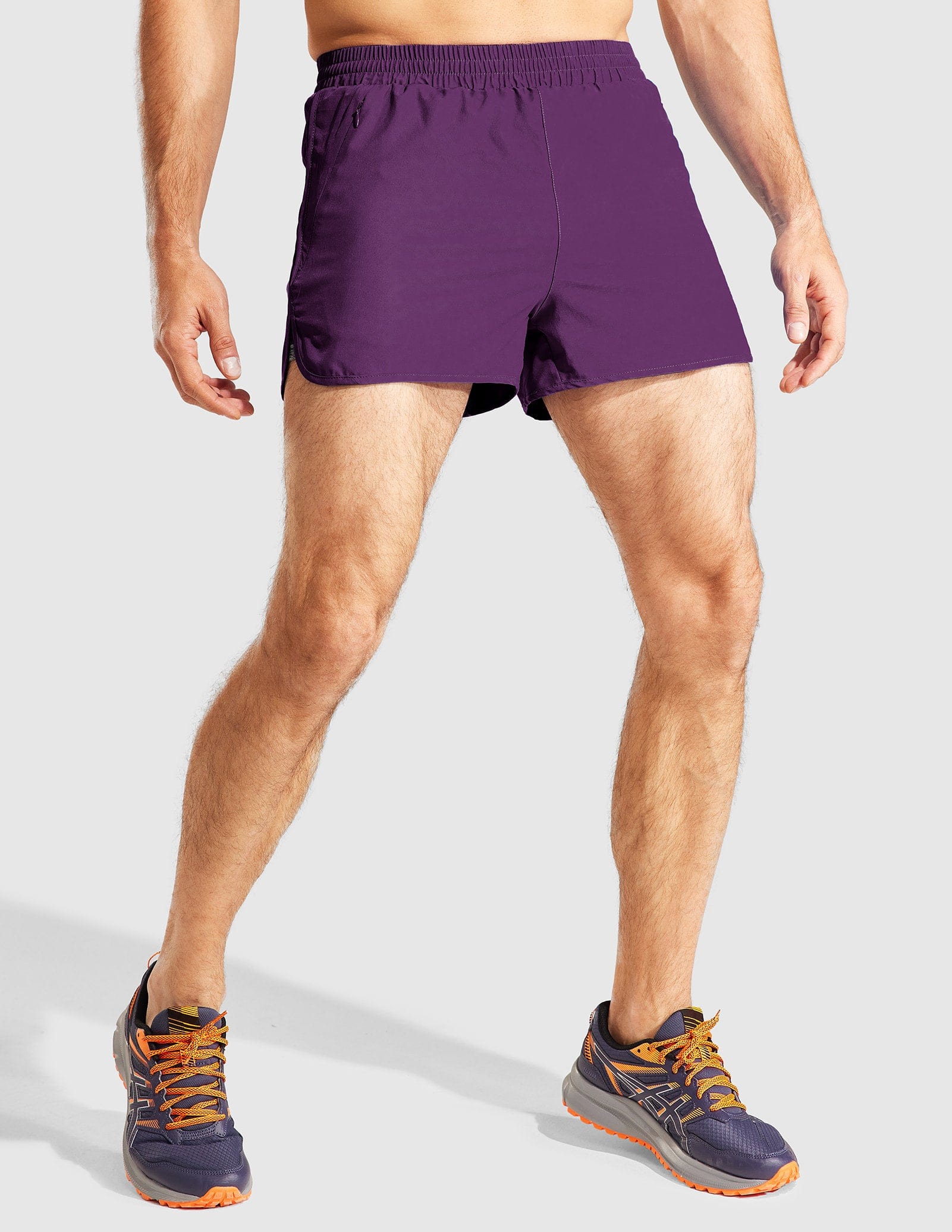 Men's 3 Inches Quick Dry Running Shorts with Liner Zip Pockets Men's Shorts MIER