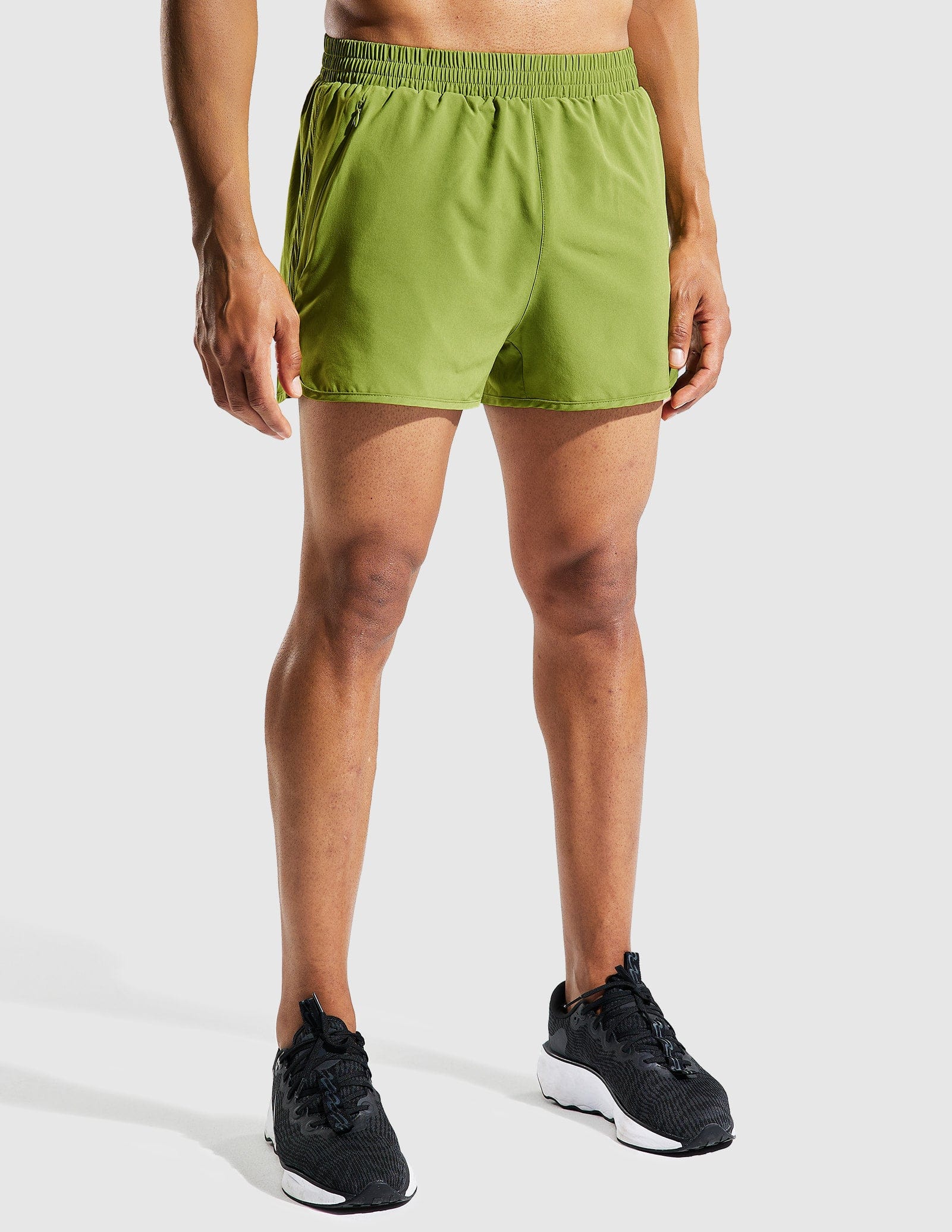 Men's 3 Inches Quick Dry Running Shorts with Liner Zip Pockets Men's Shorts MIER