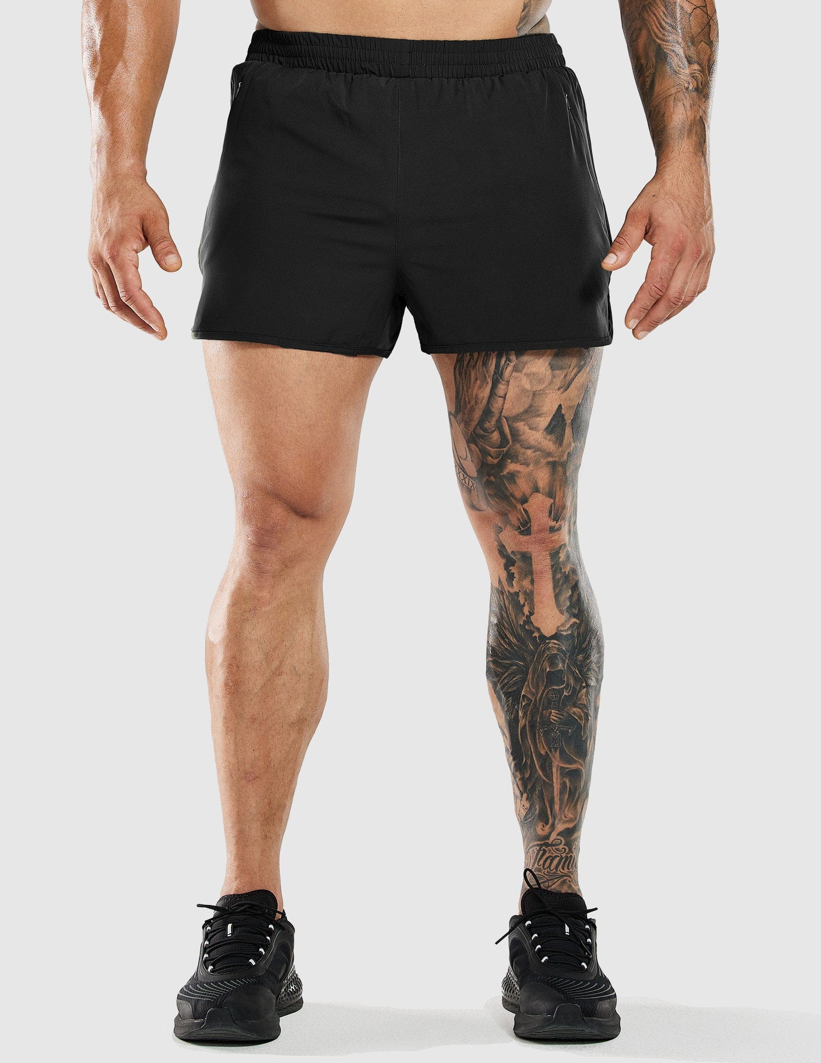 Men's 3 Inches Quick Dry Running Shorts with Liner Zip Pockets Men's Shorts MIER