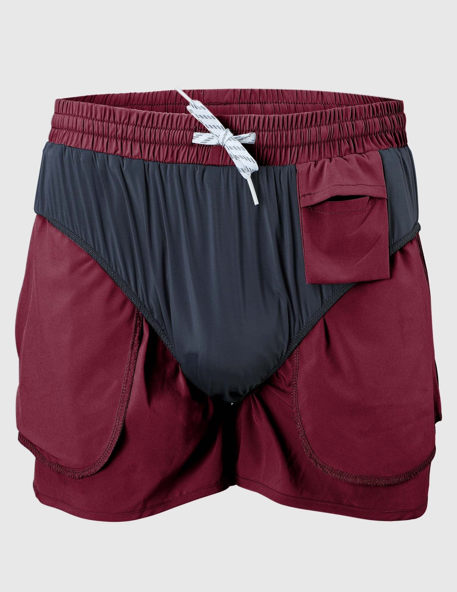 Men's 3 Inches Quick Dry Running Shorts with Liner Zip Pockets Men's Shorts MIER