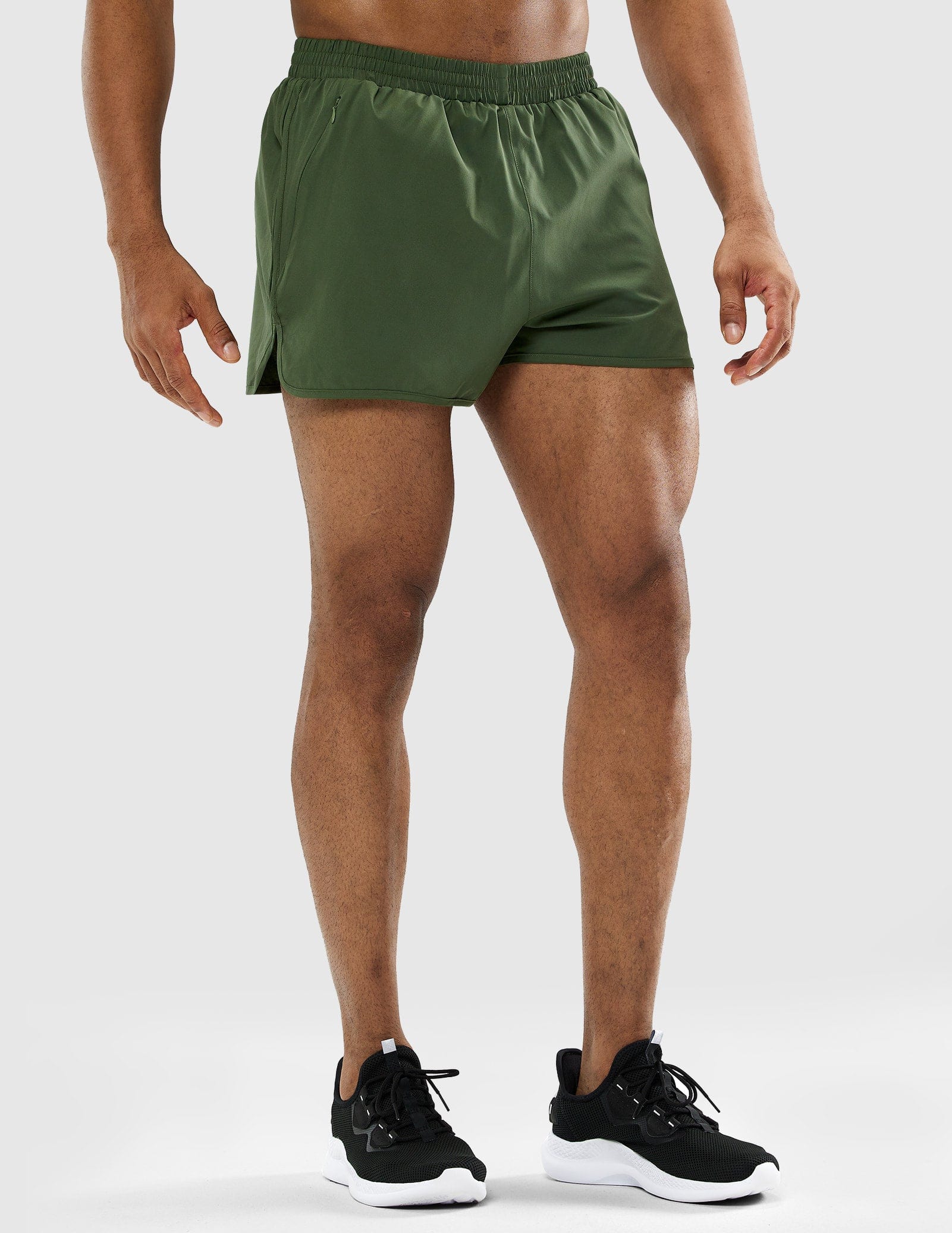 Men's 3 Inches Quick Dry Running Shorts with Liner Zip Pockets Men's Shorts MIER