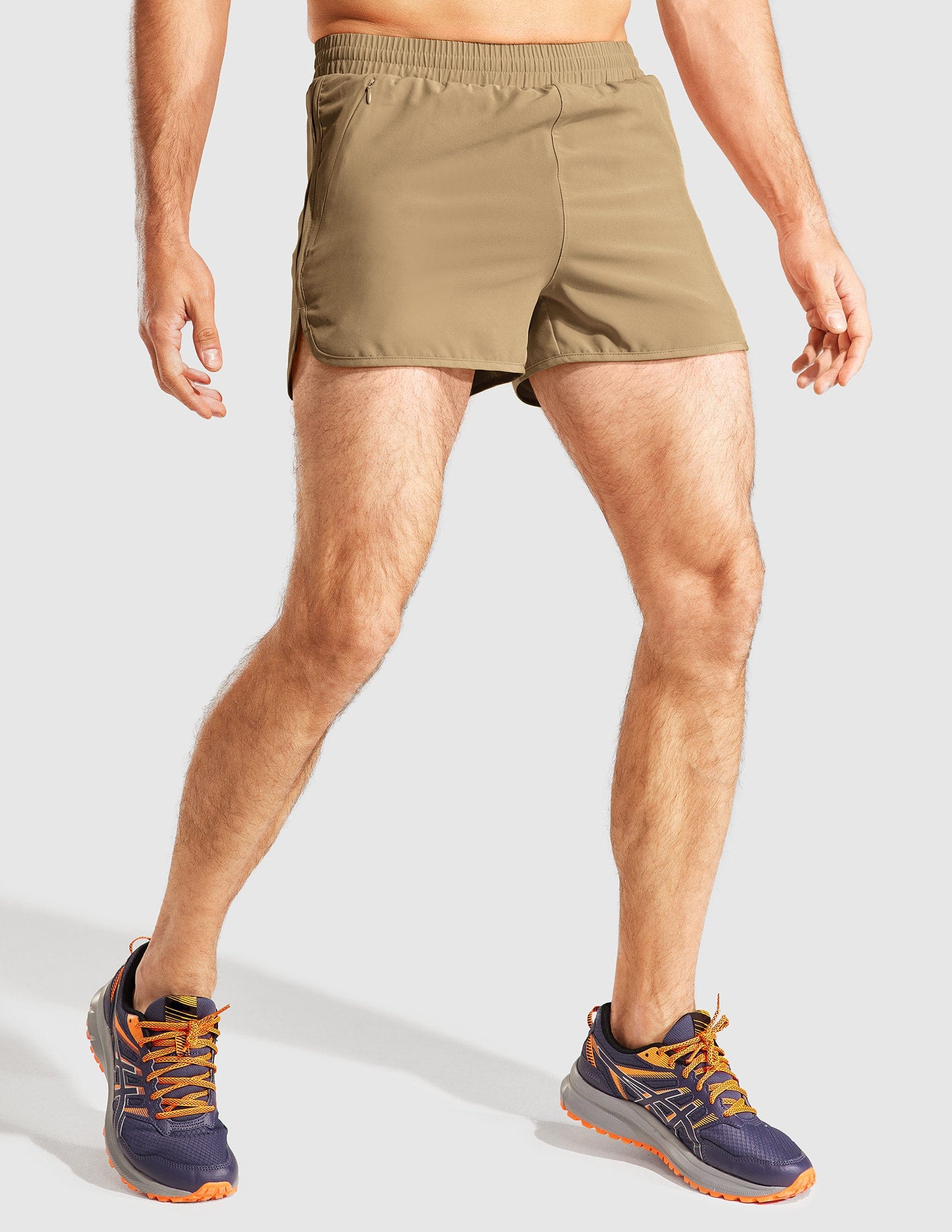 Men's 3 Inches Quick Dry Running Shorts with Liner Zip Pockets Men's Shorts MIER