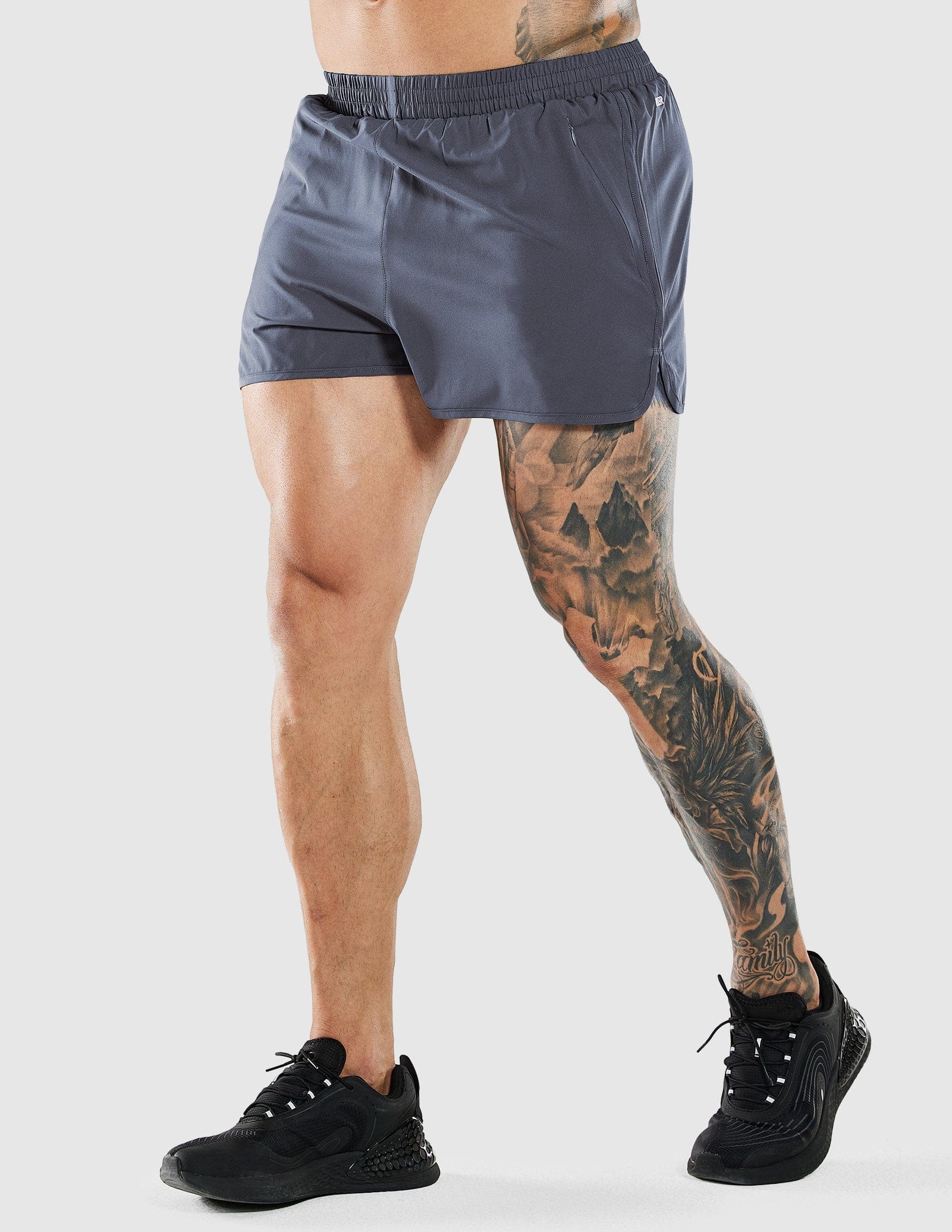 Men's 3 Inches Quick Dry Running Shorts with Liner Zip Pockets Men's Shorts MIER