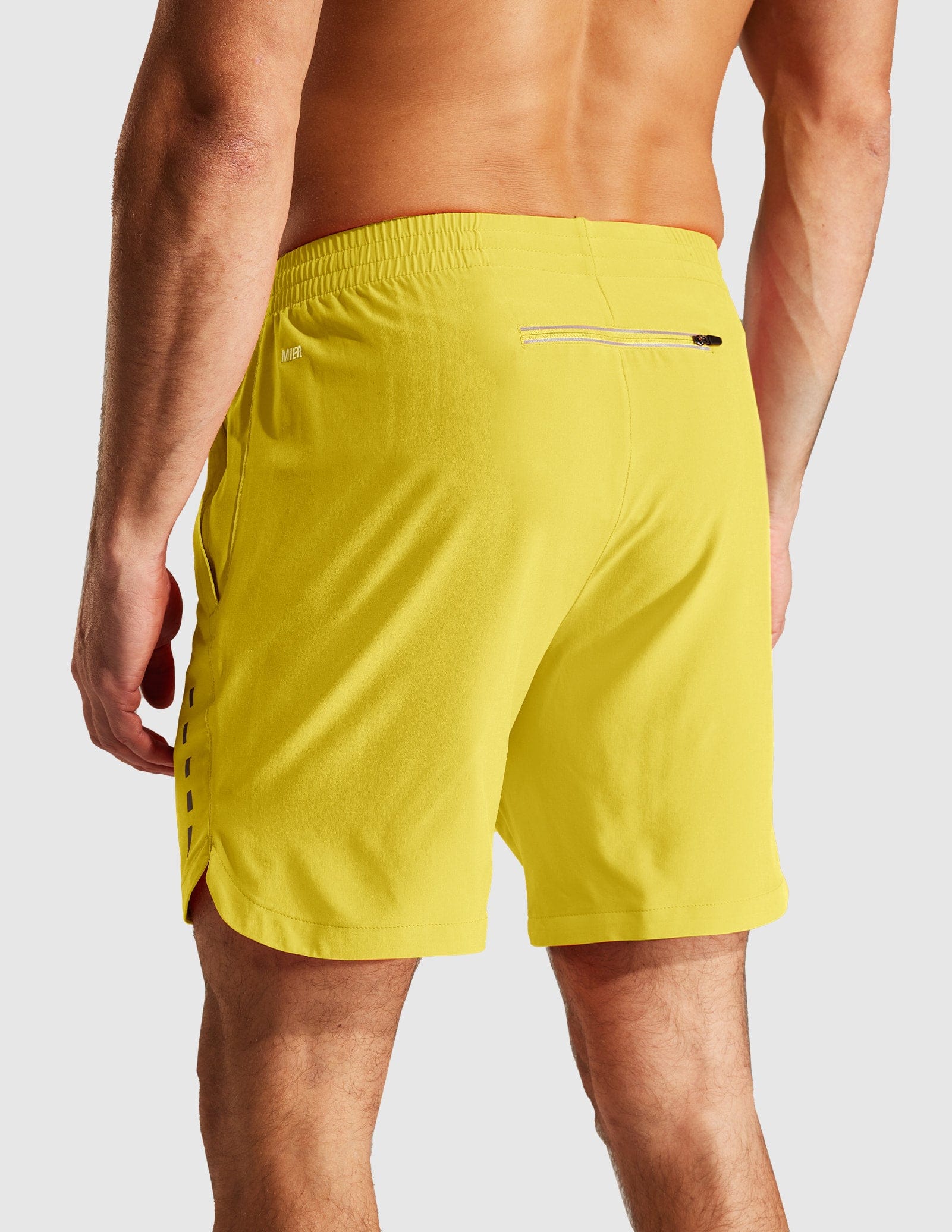 MIER Men's 7 Inch Quick Dry Running Shorts with Zipper Pockets Men's Shorts