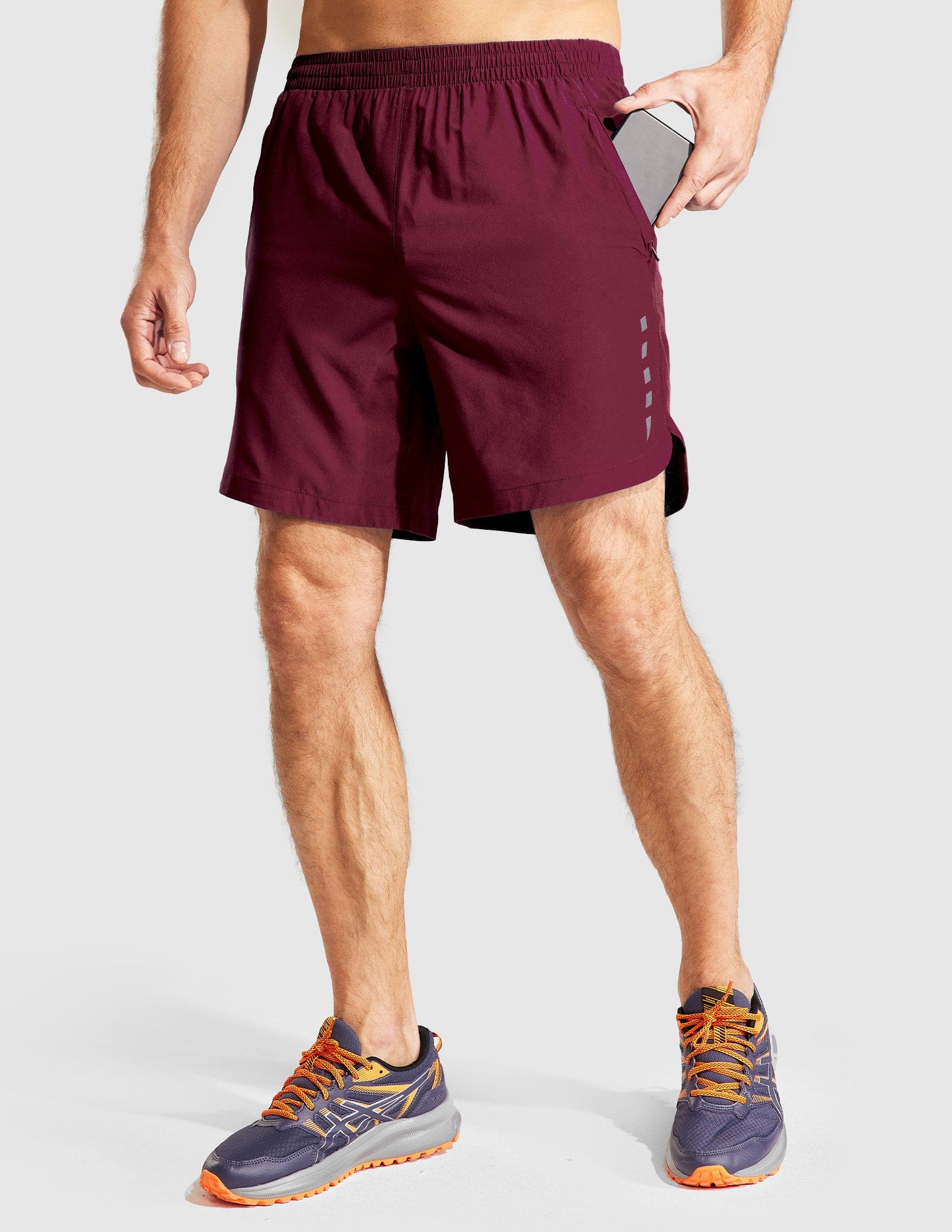 MIER Men's 7 Quick Dry Running Shorts with Zipper Pockets