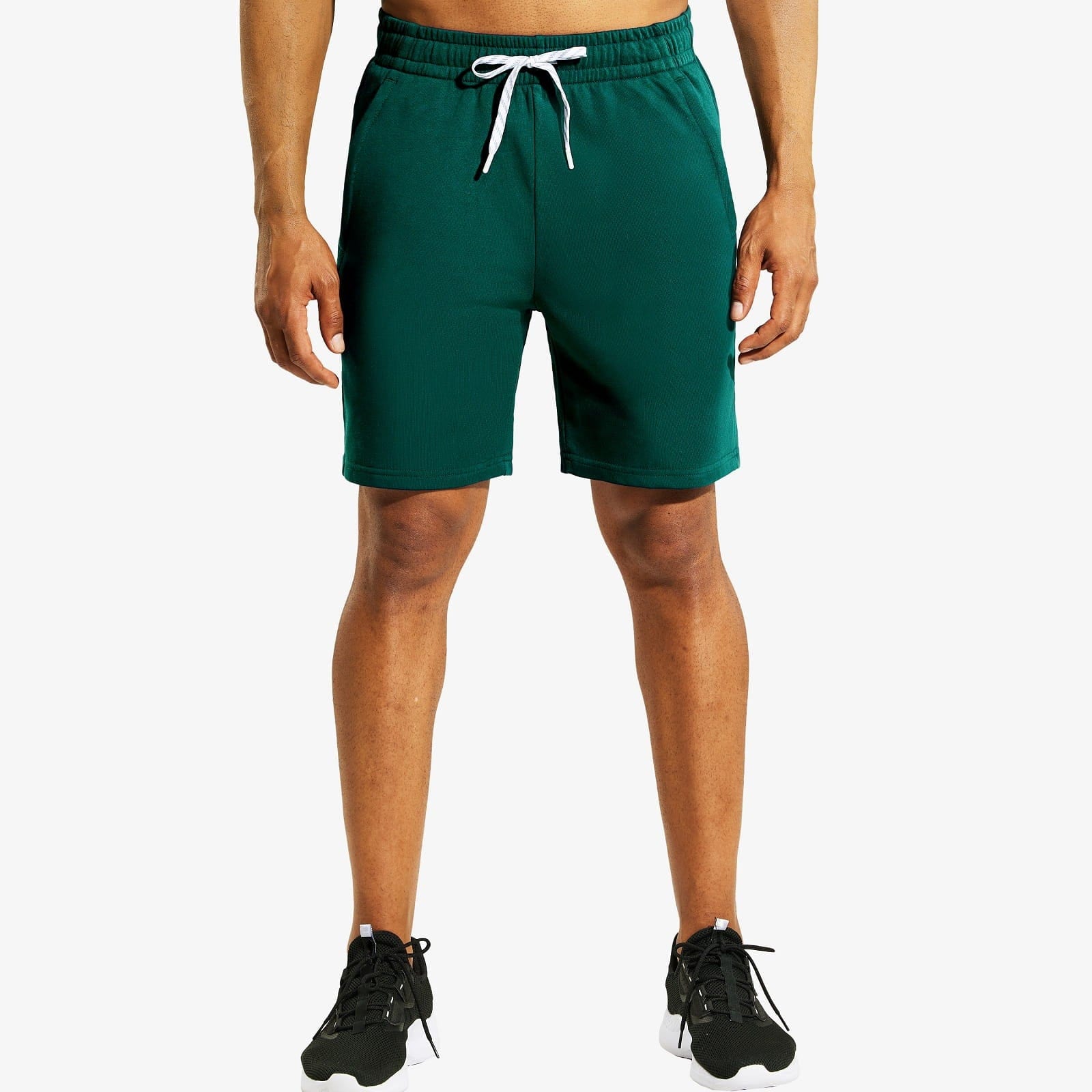 MIER Short de survêtement en coton pour homme 17,8 cm