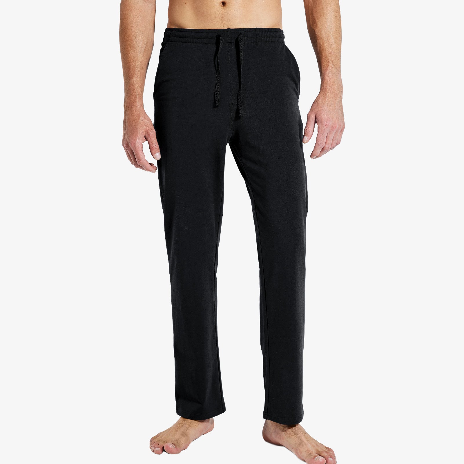Men's Cotton Sweatpants with Pockets Lightweight Sports Knit Pants Men Train Pants Black / S MIER