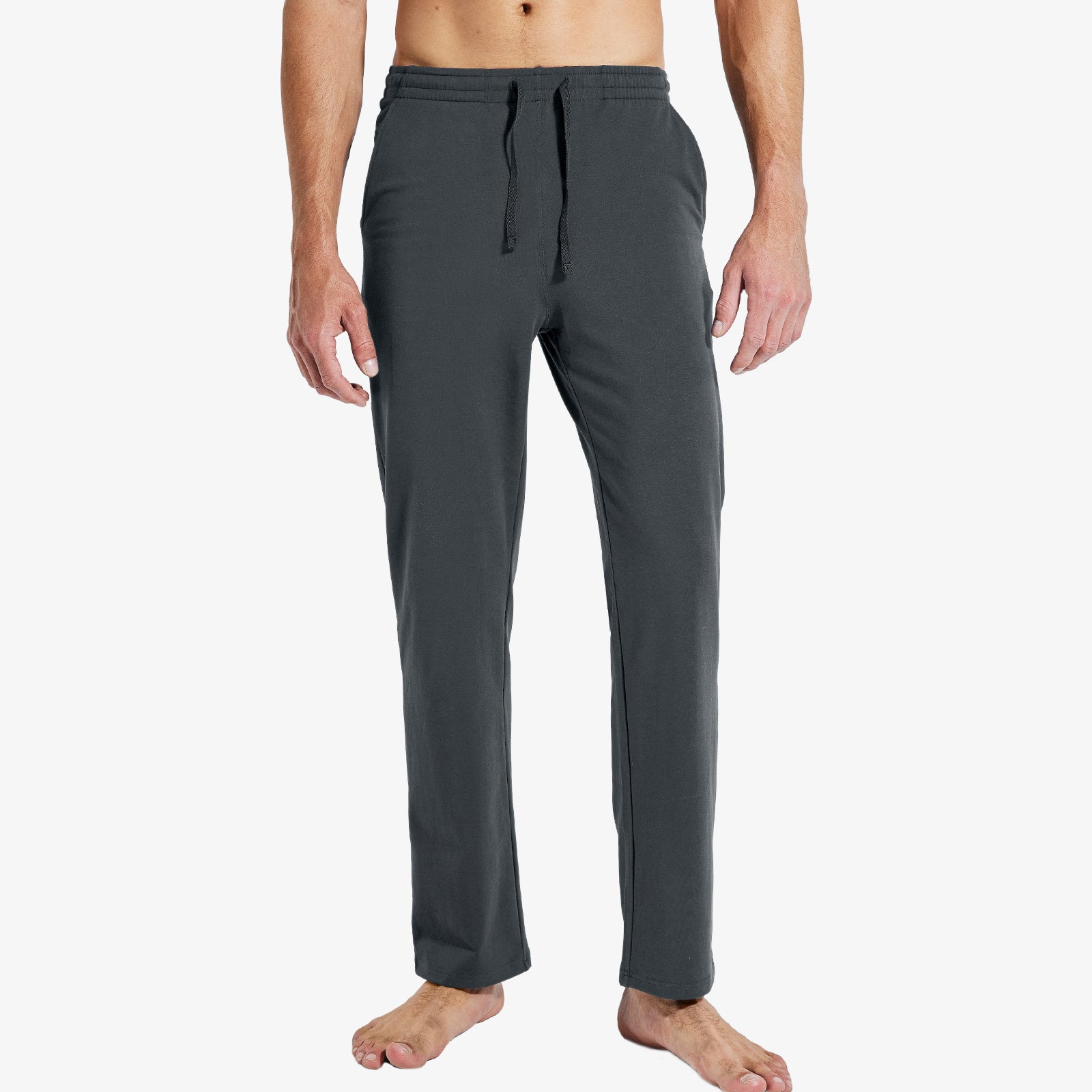 Men's Cotton Sweatpants with Pockets Lightweight Sports Knit Pants Men Train Pants Charcoal / S MIER