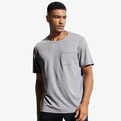 Men's Dry Fit Athletic T-Shirt with Pocket Men Shirts Grey / S MIER