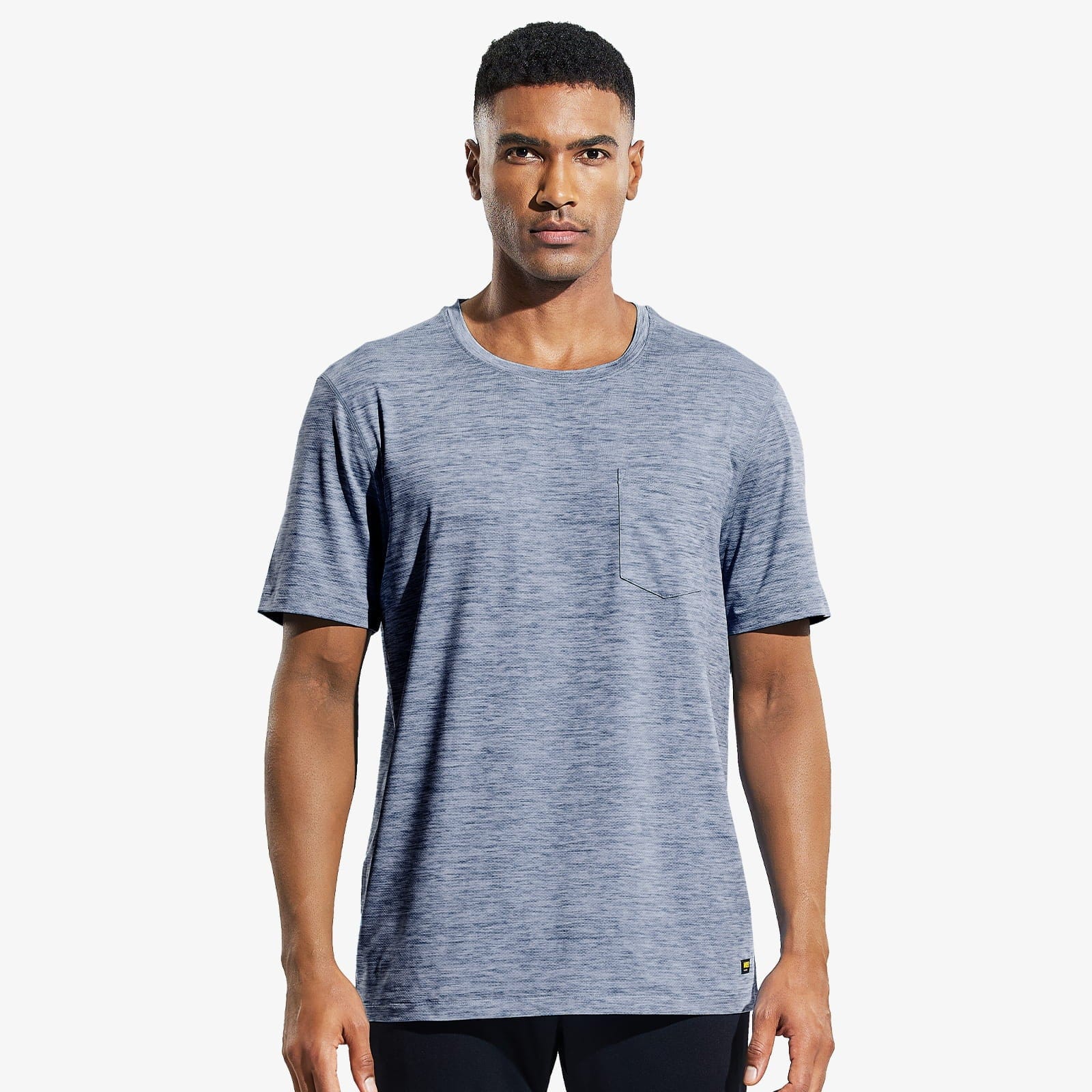 Men's Dry Fit Athletic T-Shirt with Pocket Men Shirts Heather Dusty Blue / S MIER