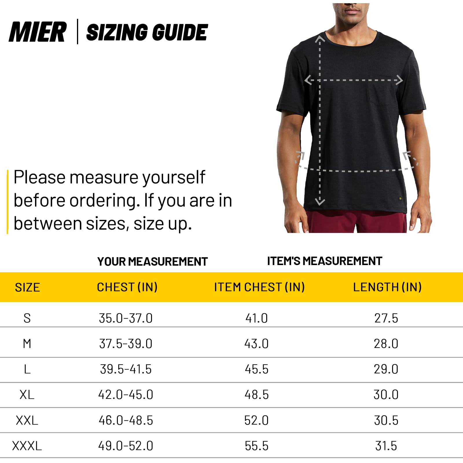 MIER Men's Dry Fit Athletic T-Shirt with Pocket