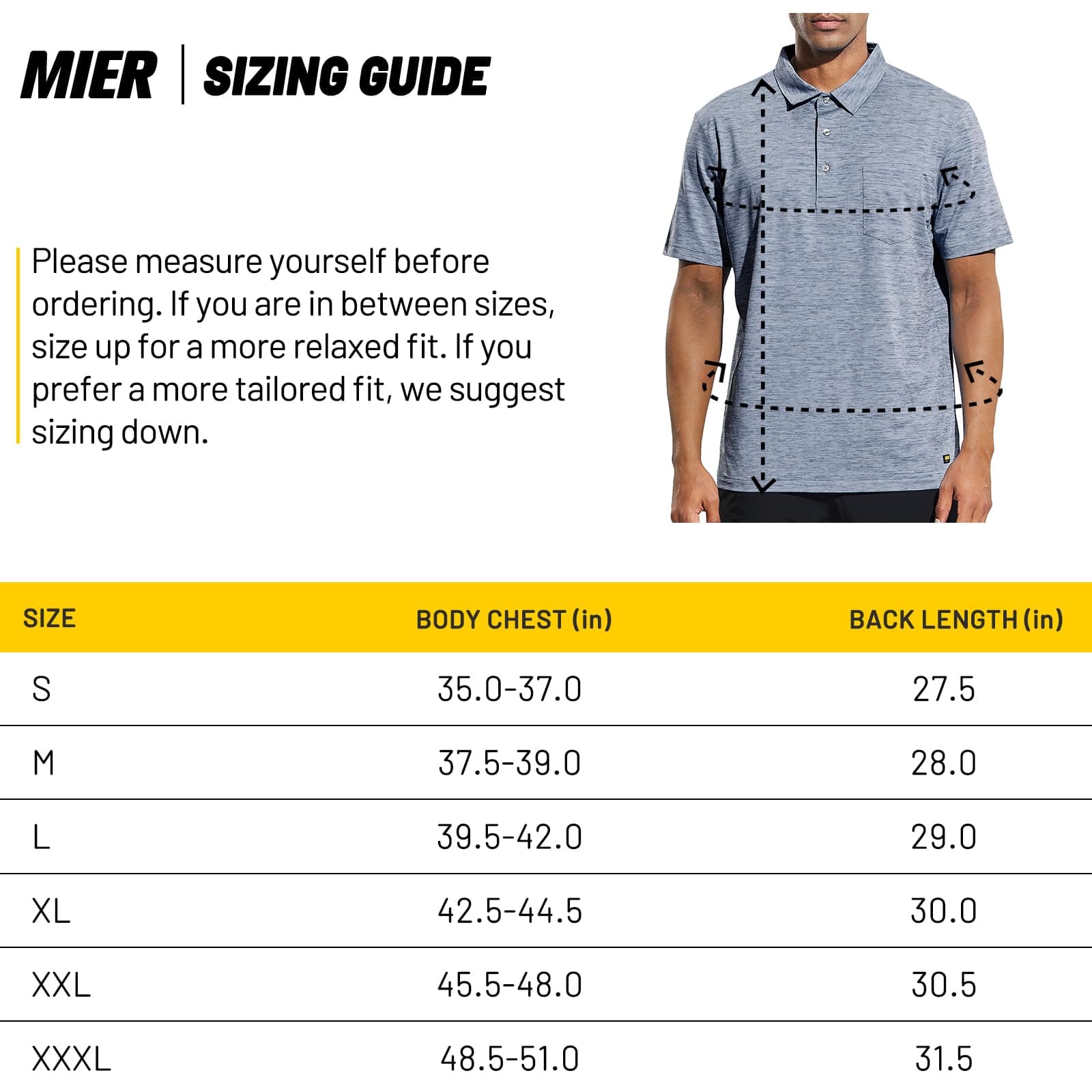 MIER Men s Dry Fit Golf Polo Shirts Collared with Pocket